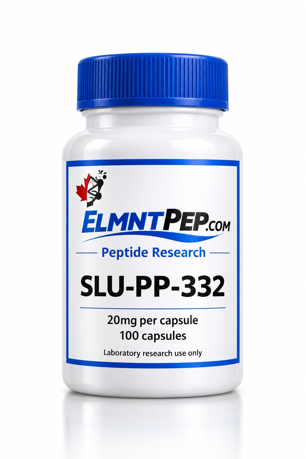ELMNTPEP SLU-PP-332 bottle render, 20mg per capsule, 100 capsules